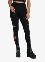 Social Collision Black Side Shredded Leggings