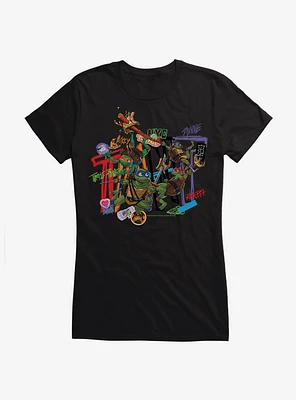 Teenage Mutant Ninja Turtles: Mayhem Grafitti Collage Girls T-Shirt