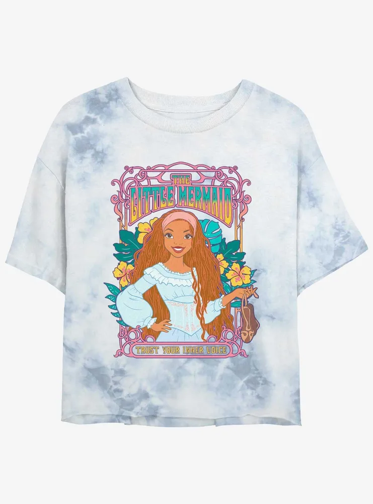 Disney The Little Mermaid Live Action Ariel Trust Your Inner Voice Tie-Dye Womens Crop T-Shirt