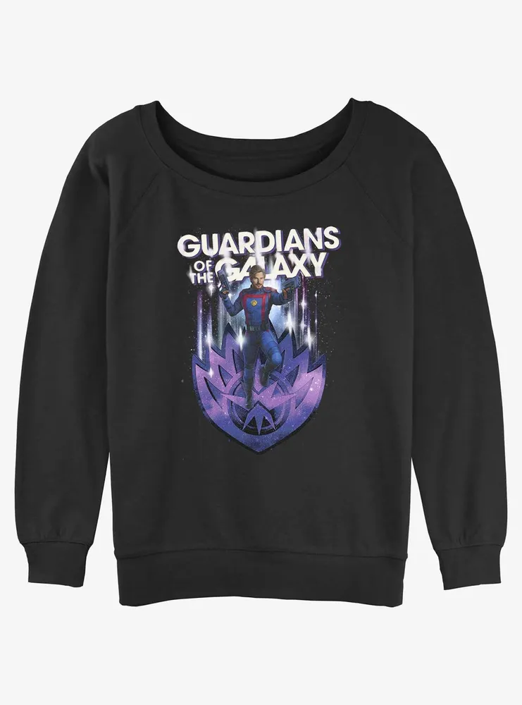 Marvel Guardians of the Galaxy Vol. 3 Star-Lord Dual Blasters Womens Slouchy Sweatshirt