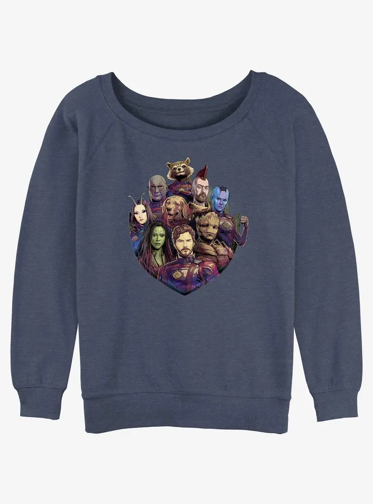 Marvel Guardians of the Galaxy Vol. 3 Badge Protectors Womens Slouchy Sweatshirt