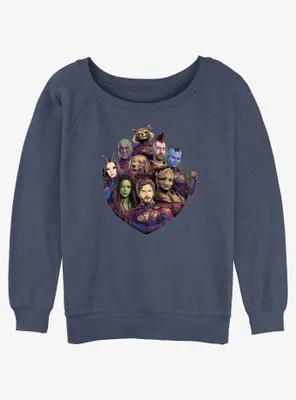 Marvel Guardians of the Galaxy Vol. 3 Badge Protectors Womens Slouchy Sweatshirt