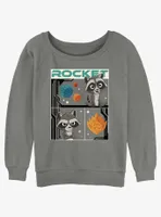 Marvel Guardians of the Galaxy Vol. 3 Baby Rocket Poster Womens Slouchy Sweatshirt