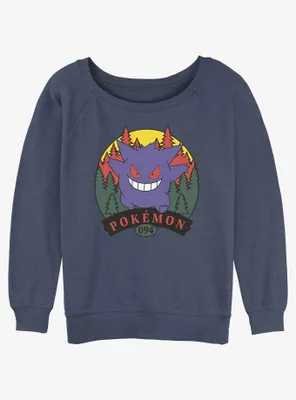 Pokemon Gengar Forest Attack Womens Slouchy Sweatshirt