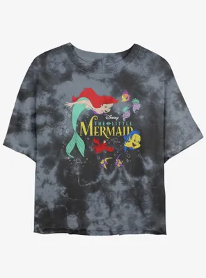 Disney The Little Mermaid Movie Poster Tie-Dye Womens Crop T-Shirt