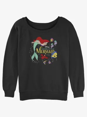 Disney The Little Mermaid Movie Poster Womens Slouchy Sweatshirt