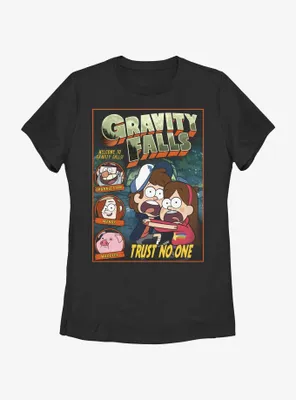 Disney Gravity Falls Trust No One Comic Cover Womens T-Shirt
