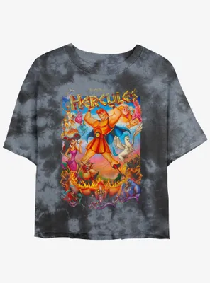 Disney Hercules Movie Poster Tie-Dye Womens Crop T-Shirt