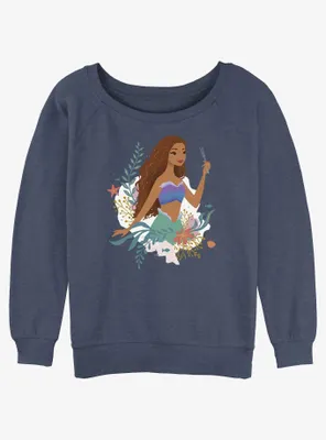 Disney The Little Mermaid Live Action Ariel and Dinglehopper Womens Slouchy Sweatshirt