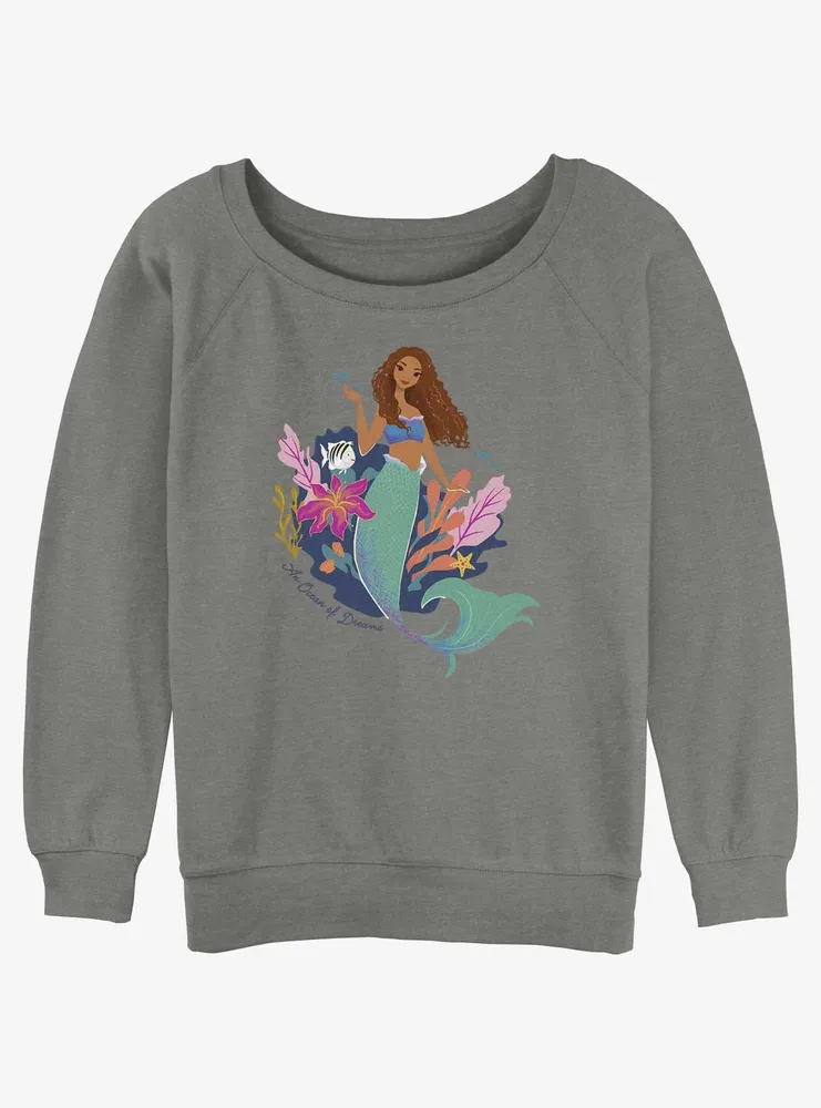 Disney The Little Mermaid Live Action An Ocean Of Dreams Womens Slouchy Sweatshirt