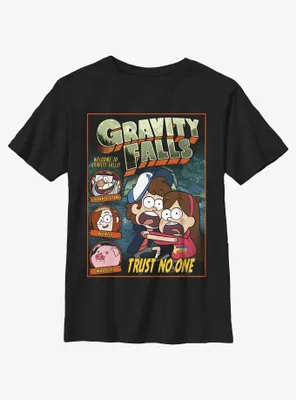 Disney Gravity Falls Trust No One Comic Cover Youth T-Shirt