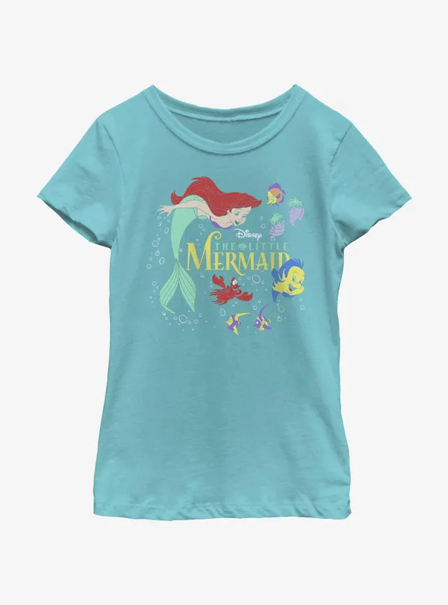 Boxlunch Disney The Little Mermaid Ariel Shell Girls Youth Crop T-Shirt