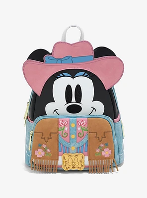 Loungefly Disney Minnie Mouse Western Figural Mini Backpack