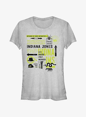 Indiana Jones and the Dial of Destiny Passport Infographic Girls T-Shirt