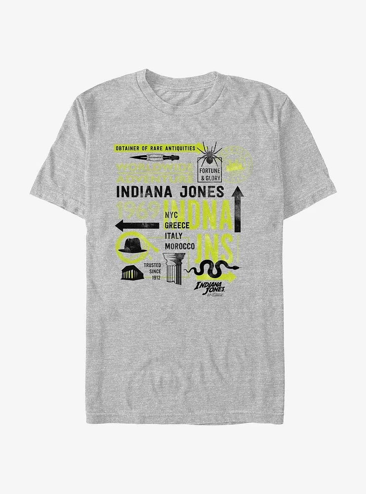 Indiana Jones and the Dial of Destiny Passport Infographic T-Shirt