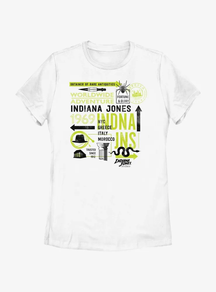 Indiana Jones and the Dial of Destiny Passport Infographic Womens T-Shirt