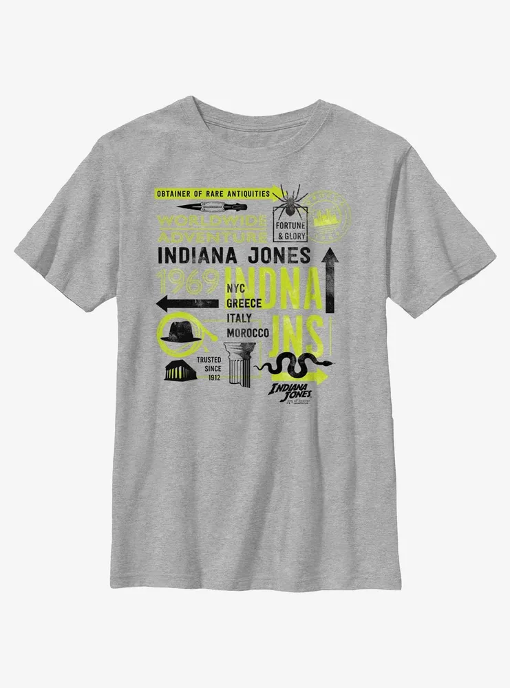 Indiana Jones and the Dial of Destiny Passport Infographic Youth T-Shirt