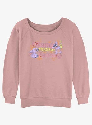 Disney Lilo & Stitch Ohana Means Family Girls Slouchy Sweatshirt