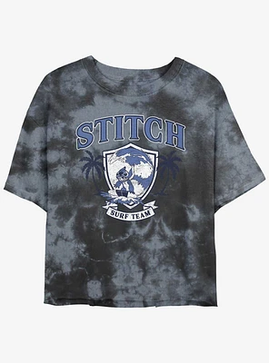 Disney Lilo & Stitch Surf Team Tie-Dye Girls Crop T-Shirt