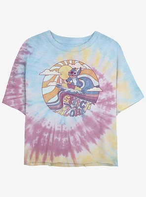 Disney Lilo & Stitch Ride The Waves Tie-Dye Girls Crop T-Shirt