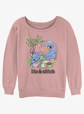 Disney Lilo & Stitch Beach Duo Girls Slouchy Sweatshirt