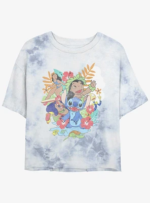 Disney Lilo & Stitch Aloha Family Tie-Dye Girls Crop T-Shirt