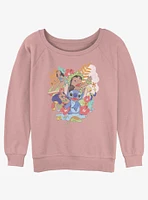 Disney Lilo & Stitch Aloha Family Girls Slouchy Sweatshirt