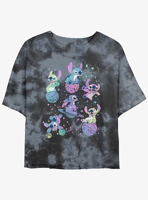Disney Lilo & Stitch Planetary Tie-Dye Girls Crop T-Shirt