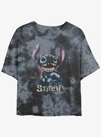 Disney Lilo & Stitch Dark Tie-Dye Girls Crop T-Shirt