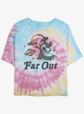 Disney Lilo & Stitch Far Out Tie-Dye Womens Crop T-Shirt