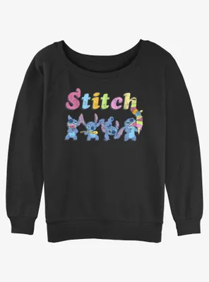 Disney Lilo & Stitch Ice Cream Scoops Womens Slouchy Sweatshirt