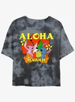 Disney Lilo & Stitch Aloha Angel Tie-Dye Womens Crop T-Shirt