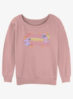 Disney Lilo & Stitch Ohana Means Family Womens Slouchy Sweatshirt