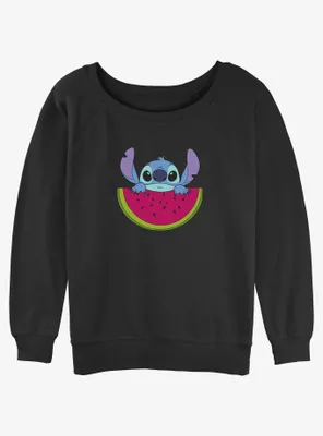 Disney Lilo & Stitch Watermelon Womens Slouchy Sweatshirt