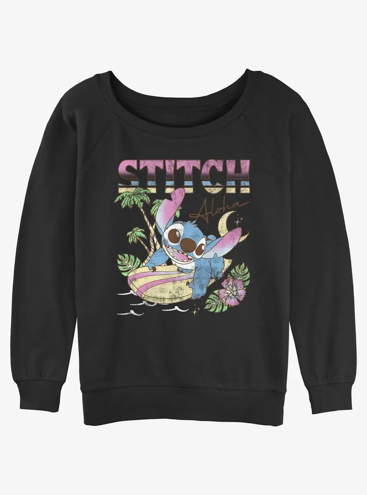 Disney Lilo & Stitch Aloha Womens Slouchy Sweatshirt