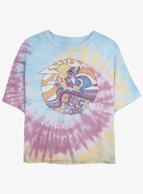 Disney Lilo & Stitch Ride The Waves Tie-Dye Womens Crop T-Shirt