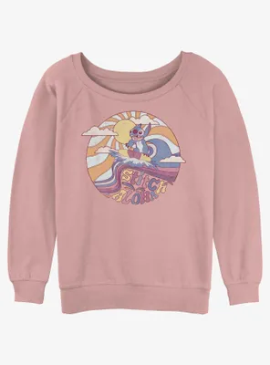 Disney Lilo & Stitch Ride The Waves Womens Slouchy Sweatshirt