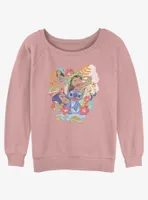 Disney Lilo & Stitch Aloha Family Womens Slouchy Sweatshirt