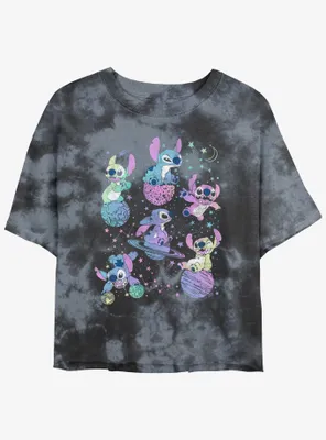 Disney Lilo & Stitch Planetary Tie-Dye Womens Crop T-Shirt