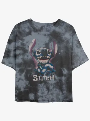 Disney Lilo & Stitch Dark Tie-Dye Womens Crop T-Shirt