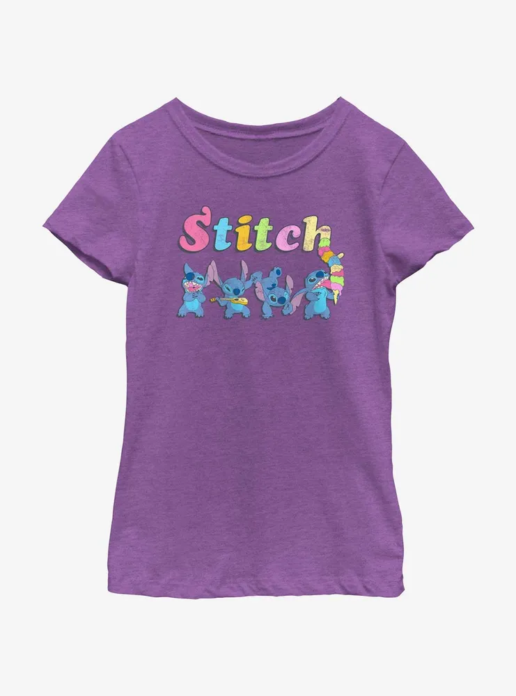 Disney Lilo & Stitch Ice Cream Scoops Girls Youth T-Shirt