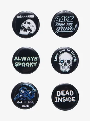 Goth Skull Button Set
