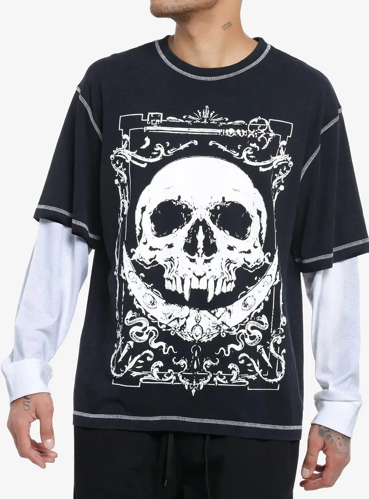 Framed Skull Twofer Long-Sleeve T-Shirt