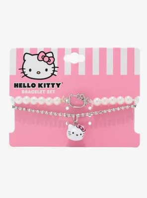 Hello Kitty Bling Pearl Bracelet Set