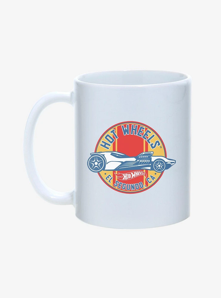 Hot Wheels Circle Striped Race Car Emblem Mug 11oz