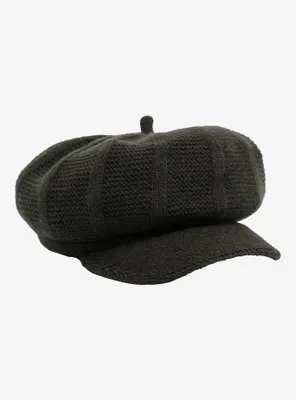 Grunge Green Knit Cabbie Hat