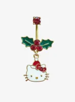 14G Steel Hello Kitty Holiday Navel Barbell