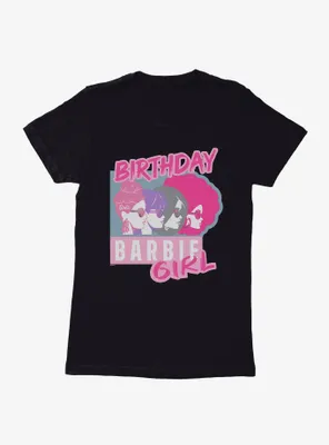 Barbie Birthday Girls Silhouettes Womens T-Shirt