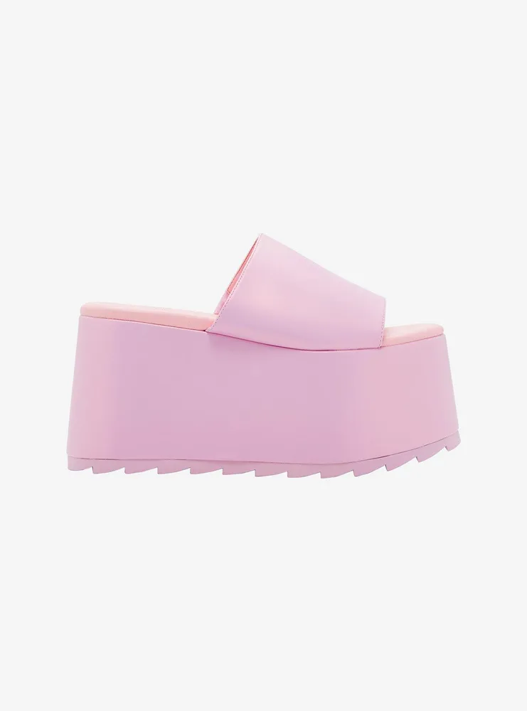 YRU Pastel Pink Platform Sandals
