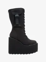 YRU Dune Desert Black Platform Boots